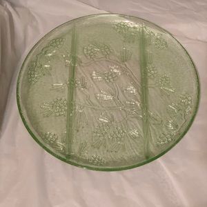 Vintage Tiara Ponderosa Pine Platter Green